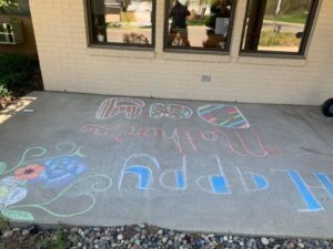 Assisted Living and Covid-19 sidewalk chalk